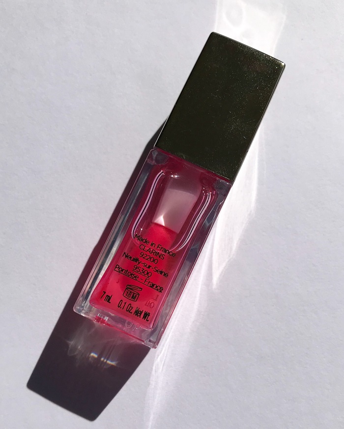 Clarins Instant Light Lip Comfort Oil Review (Packaging Back)
