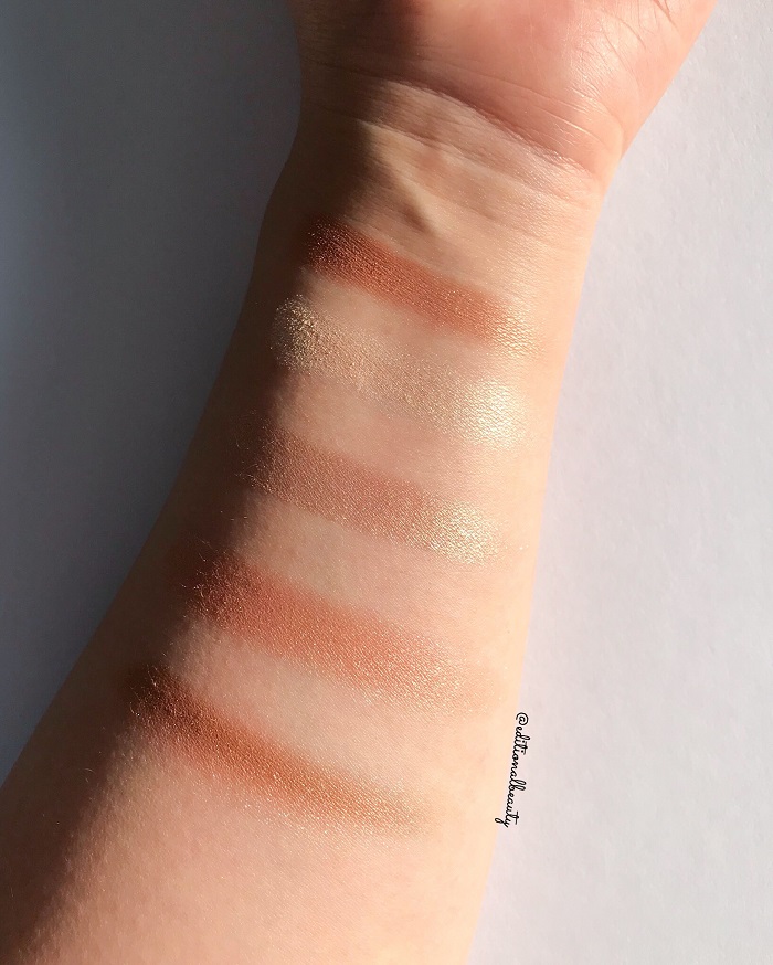 Becca Shimmering Skin Perfector Pressed Highlighter Gradient Glow Swatches (Individual Shades)